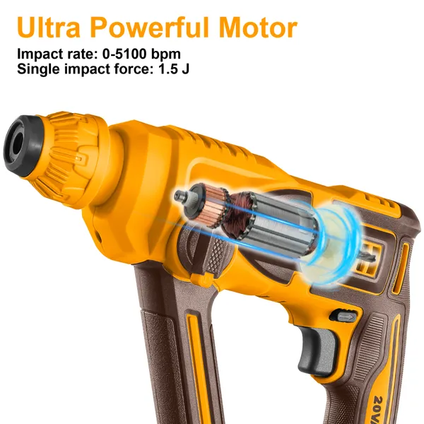 Ingco_Crhli201681_,2Ah_Battery,_With_Charger_20V_Cordless_Sds-Plus_Rotary_Hammer_Drill_(16_Mm_Chuck_Size,_480_W)