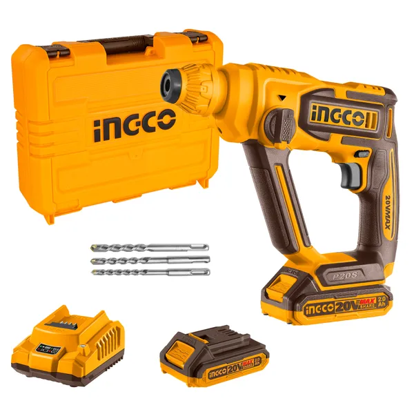 Ingco_Crhli201681_,2Ah_Battery,_With_Charger_20V_Cordless_Sds-Plus_Rotary_Hammer_Drill_(16_Mm_Chuck_Size,_480_W)