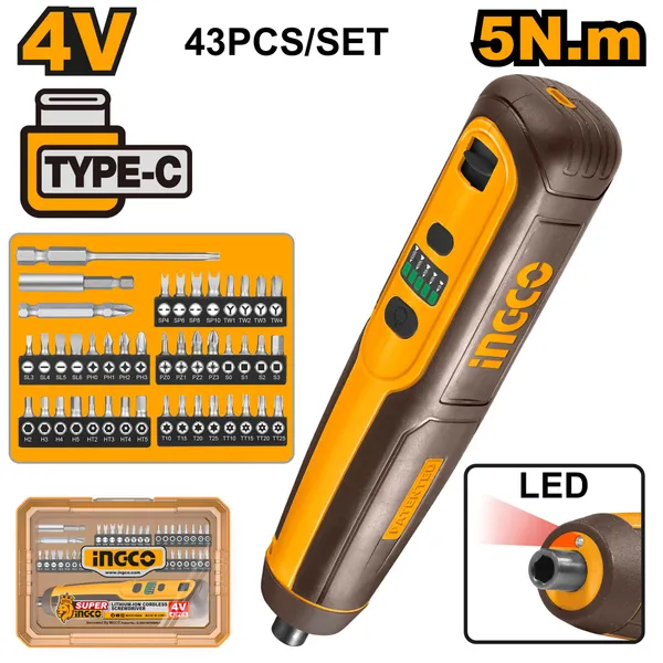 Ingco_4V_Cordless_Screwdriver_Combination_Screwdriver_Set_(Pack_Of_1)