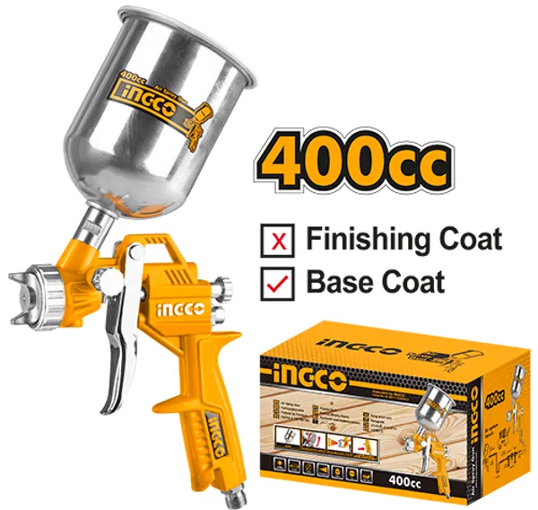 Ingco_Asg4041_400Cc_Hvlp_Air_Spray_Gun_With_Stainless_Steel_Nozzle,_3_Adjustable_Spray_Hvlp_Sprayer_(Yellow)