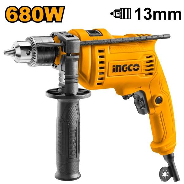 Ingco_Froward/Reverse_Switch_Electric_Drill_With_Depth_Gauge_Impact_Drill,_680W_|_0-3000Rpm_|_13Mm_Power_Hammer_Drills_Impact_Driver_(13_Mm_Chuck_Size,_680_W)