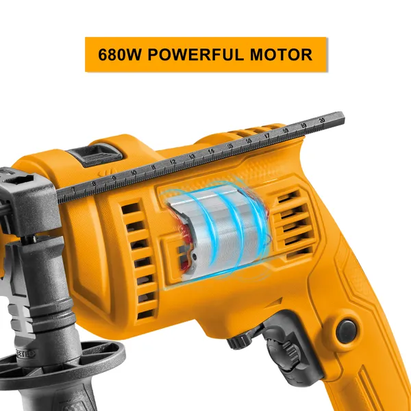 Ingco_Froward/Reverse_Switch_Electric_Drill_With_Depth_Gauge_Impact_Drill,_680W_|_0-3000Rpm_|_13Mm_Power_Hammer_Drills_Impact_Driver_(13_Mm_Chuck_Size,_680_W)