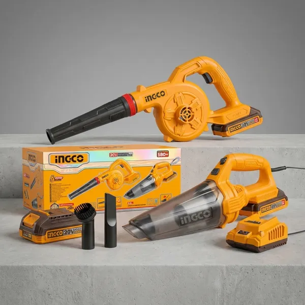 Ingco_Cordless_2_Pcs_Combo_Kit_With_1Pcs_Cordless_Vacuum_Cleaner,_1Pcs_Cordless_Air_Blower_(Cordless)