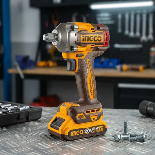 Ingco_20V_Cordless_Brushless_Impact_Wrench_405Nm_With_2.0Ah_Batteries,_Combo_Kit_Cordless_Impact_Wrench_(1/2_Inch)