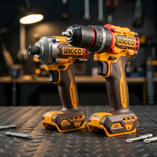 Ingco_Cordless_2Pcs_Combo,_Cordless_Impact_Drill_66Nm,_&_Cordless_Impact_Driver_285Nm,_With_2Pcs_Batteries,_1Pcs_Charger,_47Pcs_Accessories,_Cordless_Drill_(13_Mm_Chuck_Size)