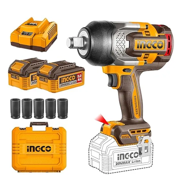 Ingco_Ciwli20105_Brushless_Motor_20V_Impact_Wrench_1050Nm,Heavy_Duty_Cordless_Impact_Wrench_(3/4_Inch)