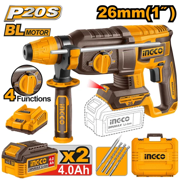 Ingco_Crhli202682_Rotary_Hammer_Drill_(26_Mm_Chuck_Size,_20_W)