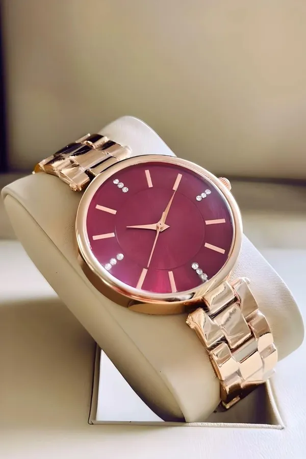 Maroon_Stainless_Steel_Premium_Analog_Watch_For_Women
