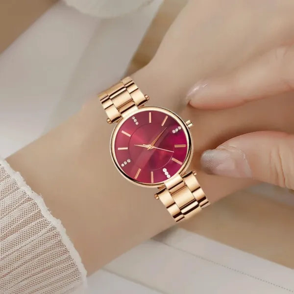 Maroon_Stainless_Steel_Premium_Analog_Watch_For_Women