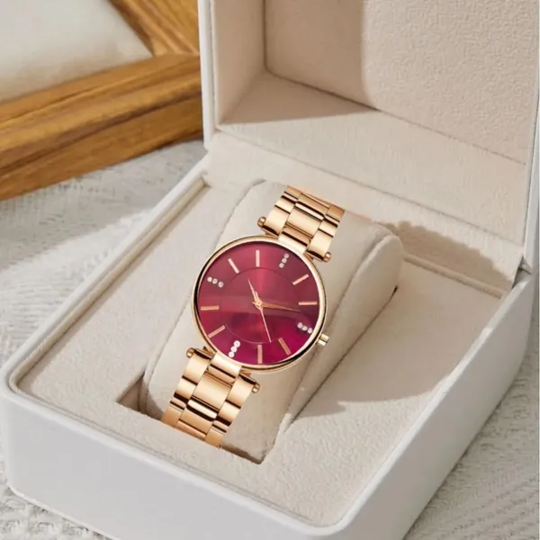 Maroon_Stainless_Steel_Premium_Analog_Watch_For_Women