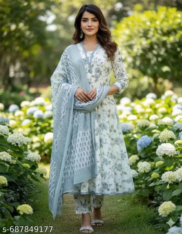 Hidelook_Floral_Print_Gown_Set_With_Dupatta