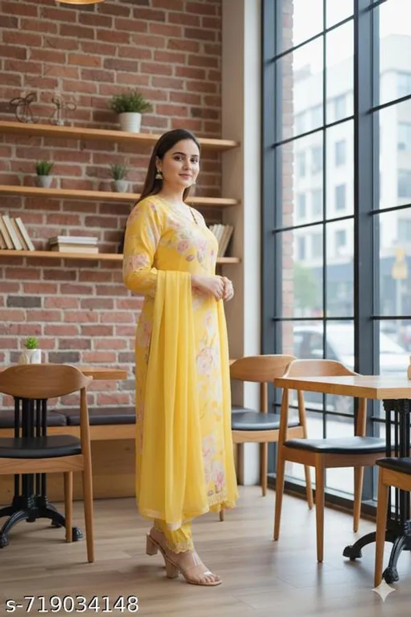 Women_Printed_And_Lace_Kurta_With_Trousers_With_Dupatta