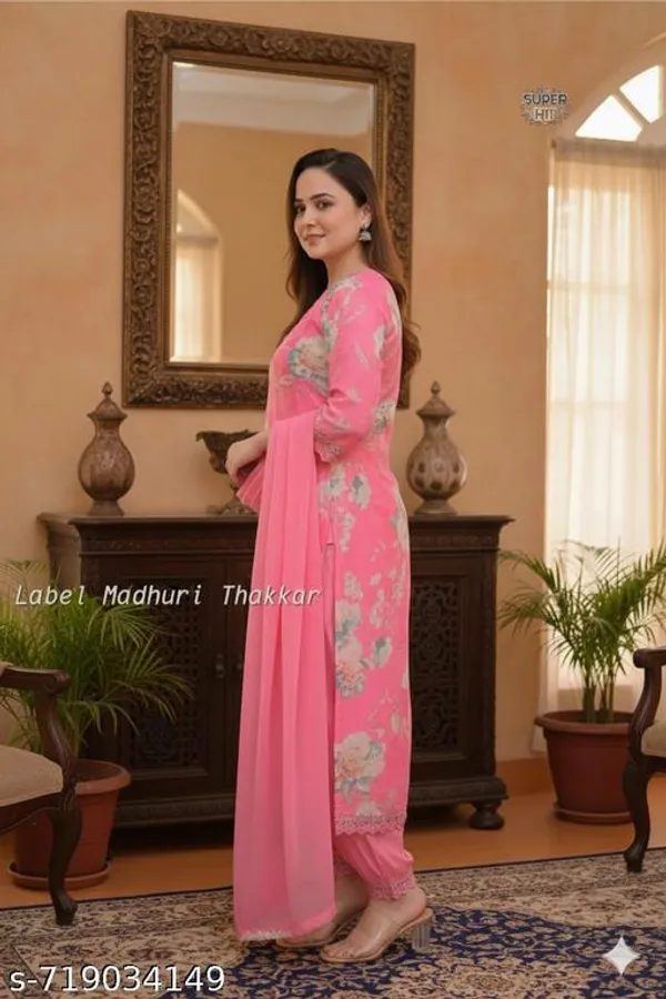 Women_Printed_And_Lace_Kurta_With_Trousers_With_Dupatta