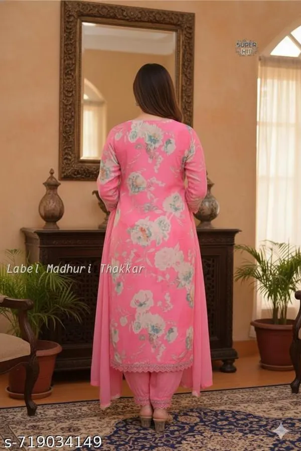 Women_Printed_And_Lace_Kurta_With_Trousers_With_Dupatta