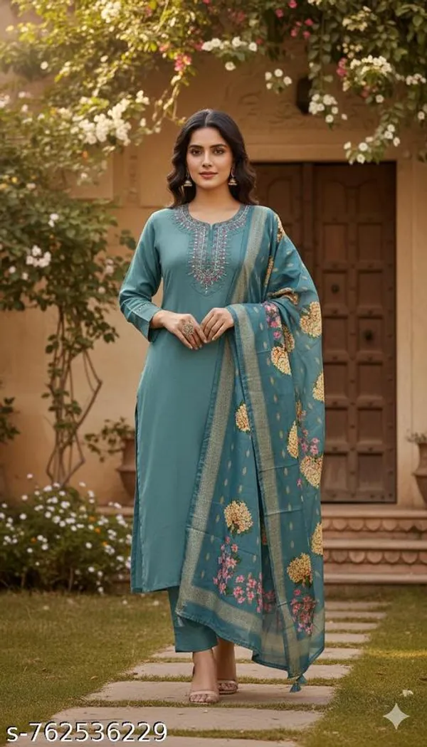 Embroidered_Bandhani_Design_Kurtaset_With_Dupatta_And_Embrodered_Kurtiset_With_Dupatta_Combo_Pack_Of_2