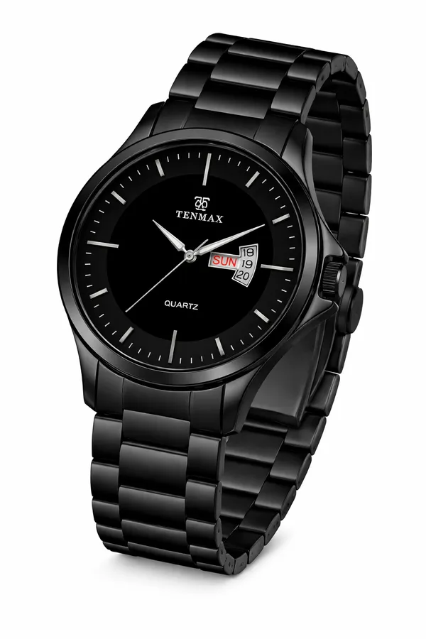 Phantom_Quartz_1166_Day_Date_White_Dial_Black_Metal_Analog_Watch_For_Men