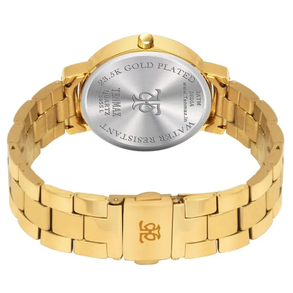 Aura_Quartz_3055_Elegant_Analog_Gold_Watch_For_Women_Black_Dial