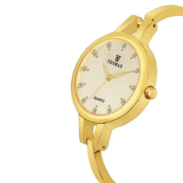 Women_S_Gold_Analog_Quartz_Watch_Diamond_Studded_Dial_Elegant_Bracelet_Style_Strap_Luxury_Casual_Wrist_Watch_For_Girls_Ladies