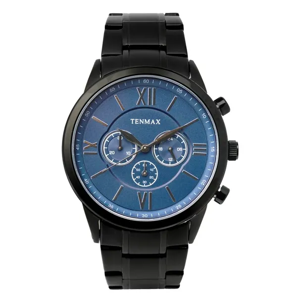 Flynn_6120_Multi_Function_Black_Dial_Black_Chain_Strap_Analog_Watch_For_Men