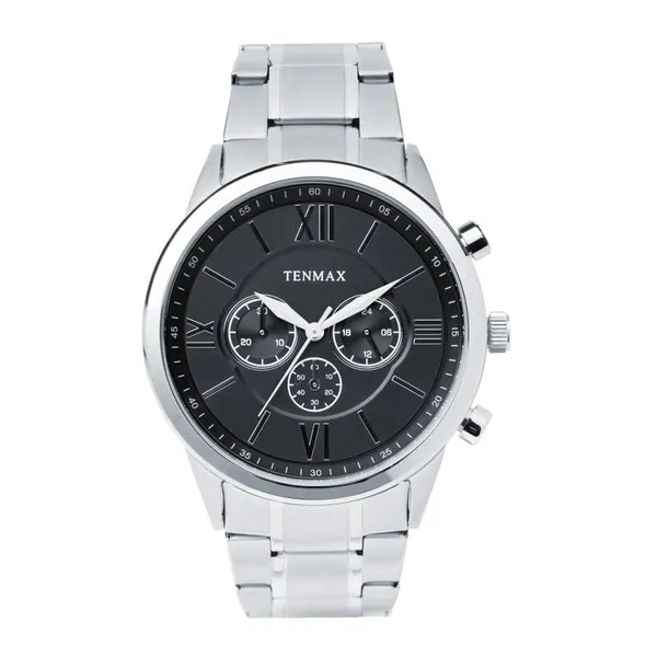Flynn_6120_Multi_Function_Black_Dial_Black_Chain_Strap_Analog_Watch_For_Men