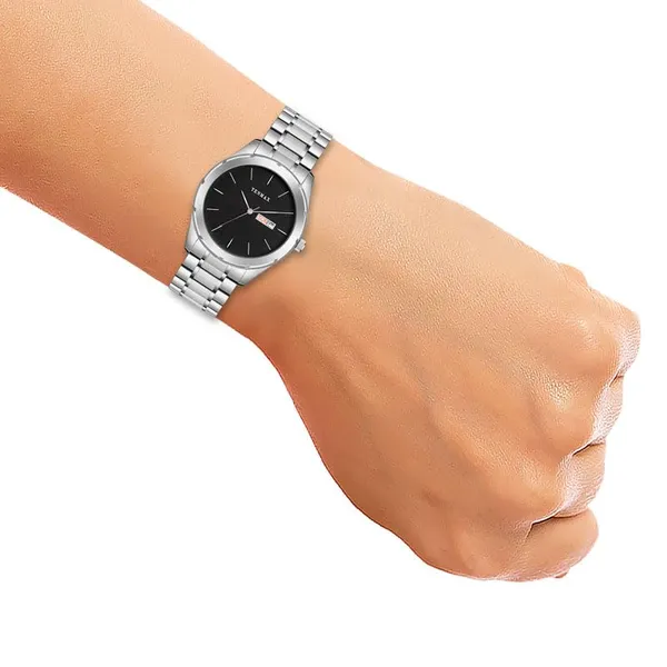Dusto_Quartz_1307_Day_Date_Black_Dial_Steel_Analog_Watch_For_Men