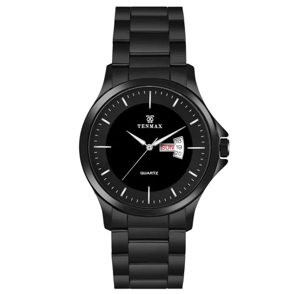 Phantom_Quartz_1166_Day_Date_White_Dial_Black_Metal_Analog_Watch_For_Men