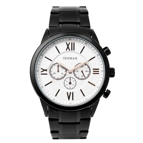 Flynn_6120_Multi_Function_Black_Dial_Black_Chain_Strap_Analog_Watch_For_Men