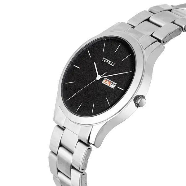 Dusto_Quartz_1136_Day_Date_Black_Dial_Steel_Analog_Watch_For_Men