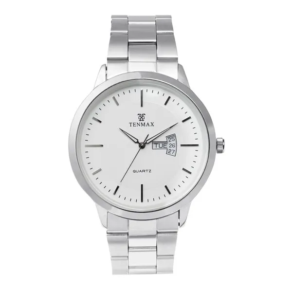 Bi_Tone_Quartz_6111_Day_Date_Black_Dial_All_Steel_Analog_Watch_For_Men