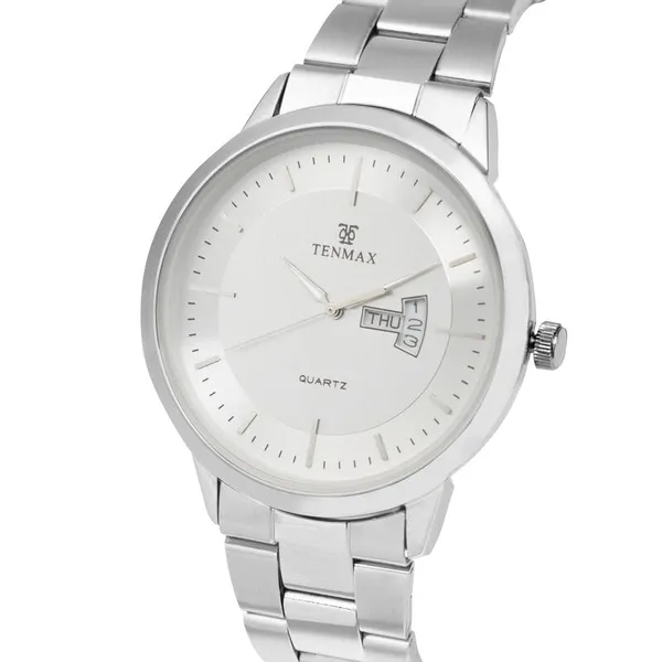 Bi_Tone_Quartz_6111_Day_Date_Black_Dial_All_Steel_Analog_Watch_For_Men