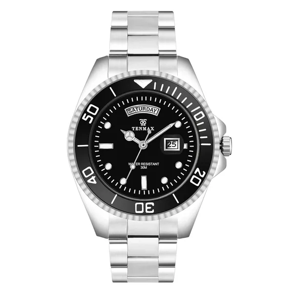 Submarine_6110_Day_Date_Men_S_Watch_Quartz_Analog_Day_Date_Display_All_Stainless_Steel_Water_Resistance_Dress_Watch