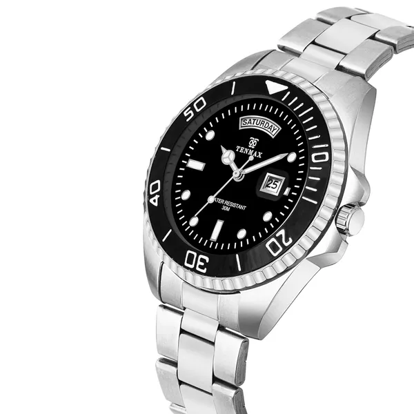 Submarine_6110_Day_Date_Men_S_Watch_Quartz_Analog_Day_Date_Display_All_Stainless_Steel_Water_Resistance_Dress_Watch
