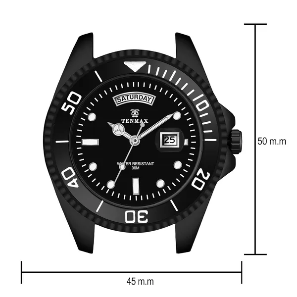 Submarine_6110_Men_S_Day_Date_Watch_All_Black_Stainless_Steel_Quartz_Water_Resistant_Men_S_Watch