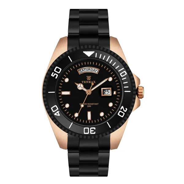 Submarine_6110_Men_S_Day_Date_Watch_All_Black_Stainless_Steel_Quartz_Water_Resistant_Men_S_Watch