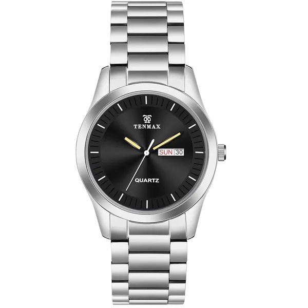 Steelfusion_1237_Men_S_All_Black_Watch_Day_Date_Quartz_Analog_Luminous_Hands_Stainless_Steel_Water_Resistance_Casual_Dress_Watch