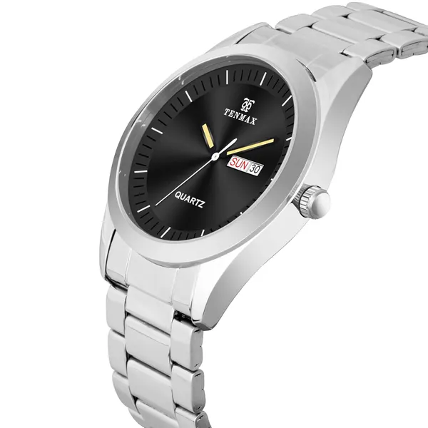 Steelfusion_1237_Men_S_All_Black_Watch_Day_Date_Quartz_Analog_Luminous_Hands_Stainless_Steel_Water_Resistance_Casual_Dress_Watch