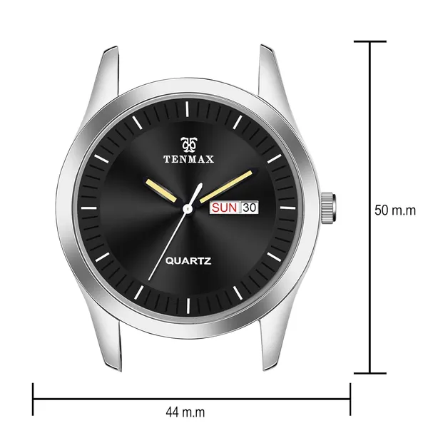 Steelfusion_1237_Men_S_All_Black_Watch_Day_Date_Quartz_Analog_Luminous_Hands_Stainless_Steel_Water_Resistance_Casual_Dress_Watch