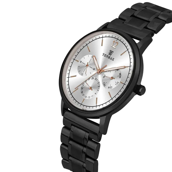 9100_Men_S_Luxury_Watch_Rose_Gold_Stainless_Steel_Multifunction_Analog_Quartz_Roman_Numeral_Dial_Water_Resistance_3_Atm_Day_Date_Display