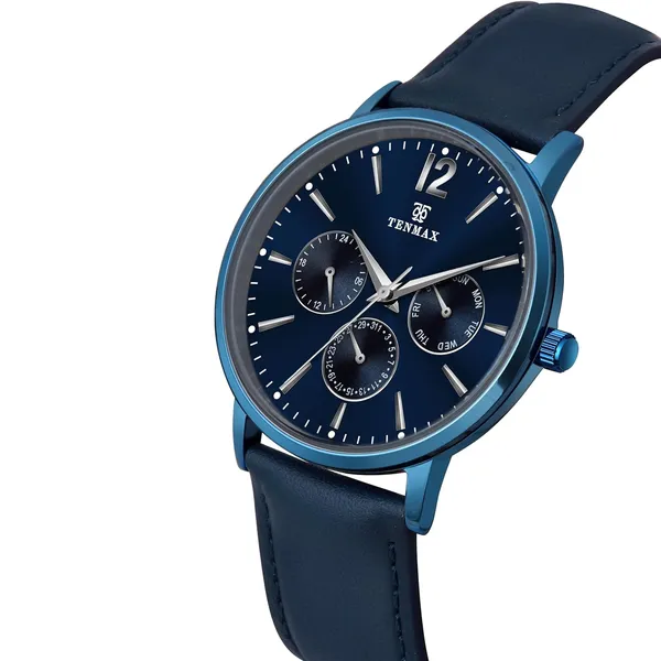 9100_Quartz_Blue_Multifunction_Analog_Watch_For_Men_Vx9J_Japanese_Muscle_Movement_Stainless_Steel_Case_Day_Date_24_Hour_Subdials_Stylish_Business_Casual_Wear