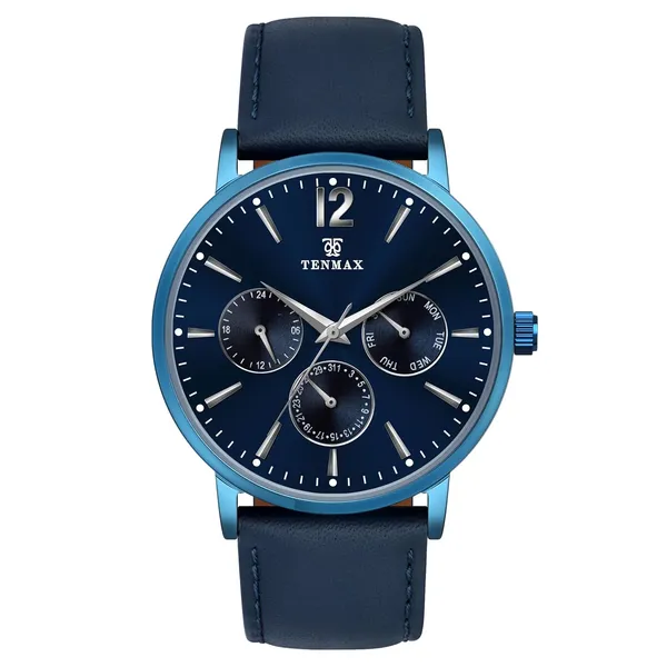 9100_Quartz_Blue_Multifunction_Analog_Watch_For_Men_Vx9J_Japanese_Muscle_Movement_Stainless_Steel_Case_Day_Date_24_Hour_Subdials_Stylish_Business_Casual_Wear