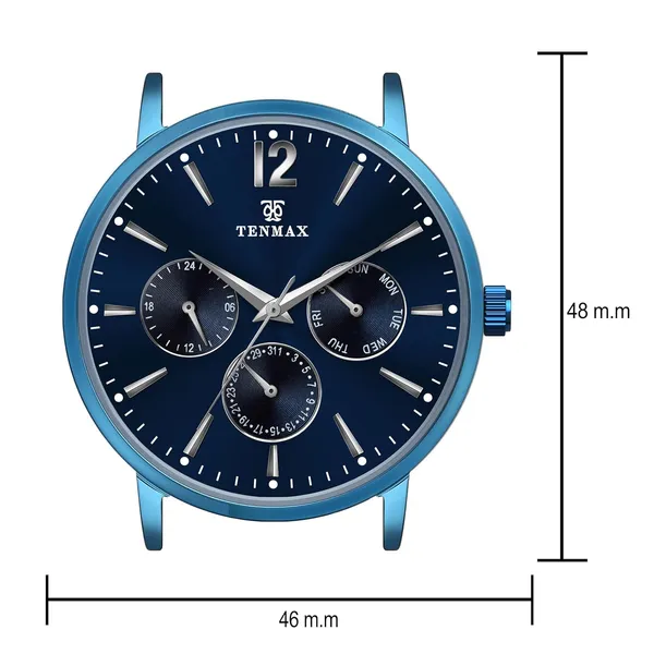 9100_Quartz_Blue_Multifunction_Analog_Watch_For_Men_Vx9J_Japanese_Muscle_Movement_Stainless_Steel_Case_Day_Date_24_Hour_Subdials_Stylish_Business_Casual_Wear