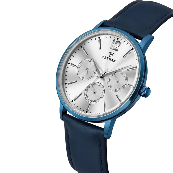 9100_Quartz_Blue_Multifunction_Analog_Watch_For_Men_Vx9J_Japanese_Muscle_Movement_Stainless_Steel_Case_Day_Date_24_Hour_Subdials_Stylish_Business_Casual_Wear