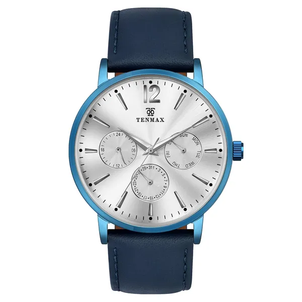 9100_Quartz_Blue_Multifunction_Analog_Watch_For_Men_Vx9J_Japanese_Muscle_Movement_Stainless_Steel_Case_Day_Date_24_Hour_Subdials_Stylish_Business_Casual_Wear