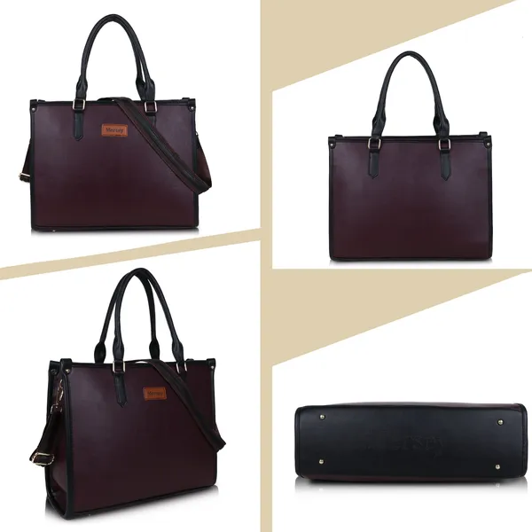 Burgundy_Pu_Handbag_Formal_Casual_For_Women