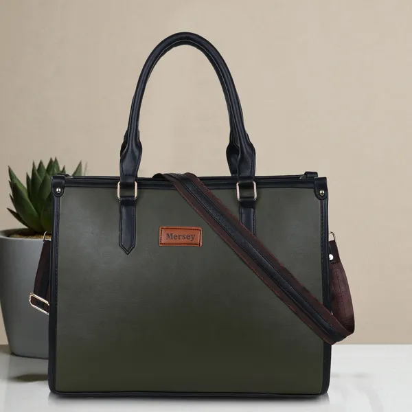 Green_Pu_Handbag_Formal_Casual_For_Women