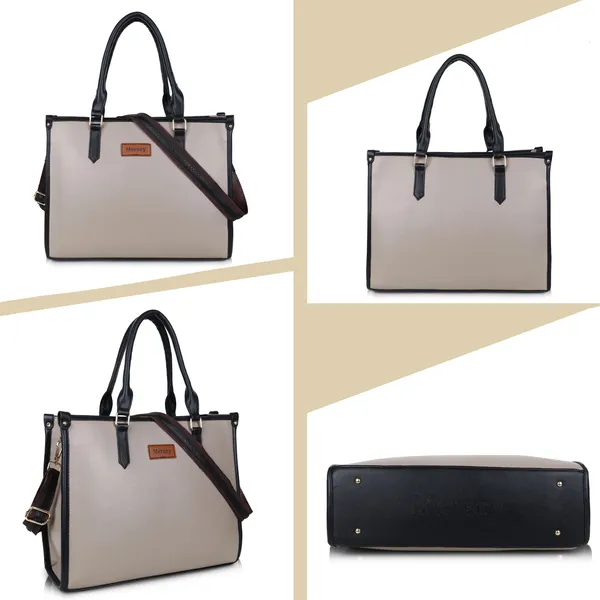 Grey_Pu_Handbag_Formal_Casual_For_Women