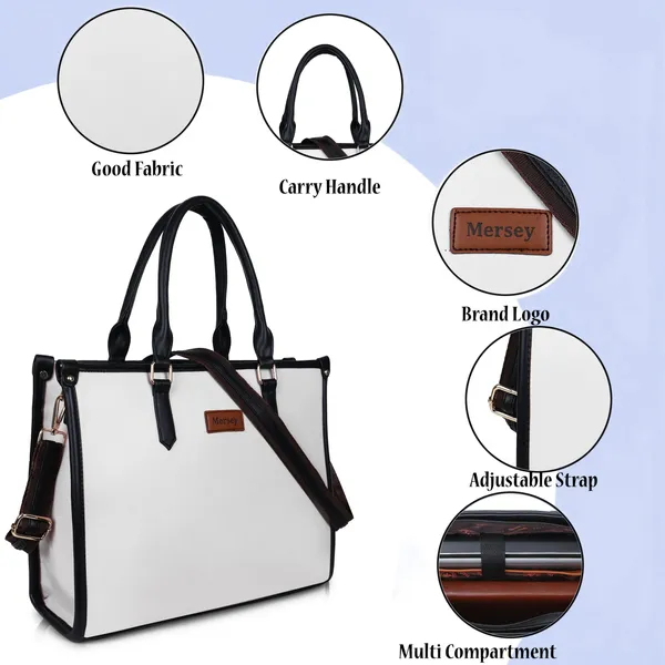 White_Pu_Handbag_Formal_Casual_For_Women