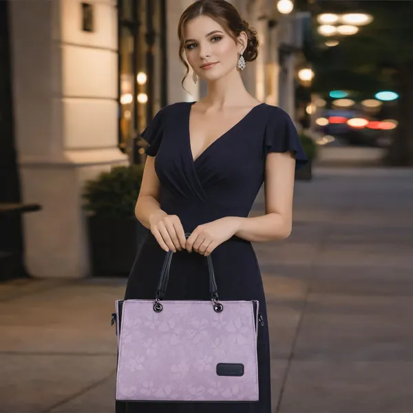 Lavender_And_Black_Pu_Rexine_Sling_Bag_Casual_Evening_Party_Festive_Formal_Travel_For_Women