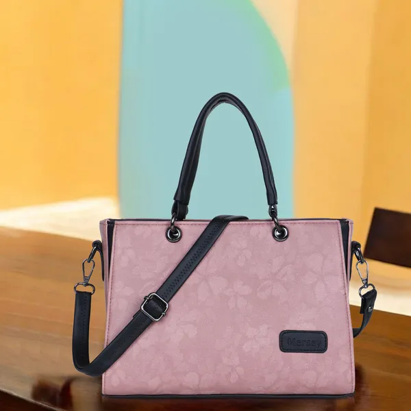 Pink_And_Black_Pu_Rexine_Sling_Bag_Casual_Evening_Party_Festive_Formal_Travel_For_Women