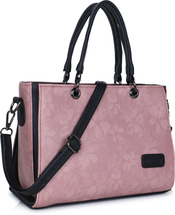 Pink_And_Black_Pu_Rexine_Sling_Bag_Casual_Evening_Party_Festive_Formal_Travel_For_Women